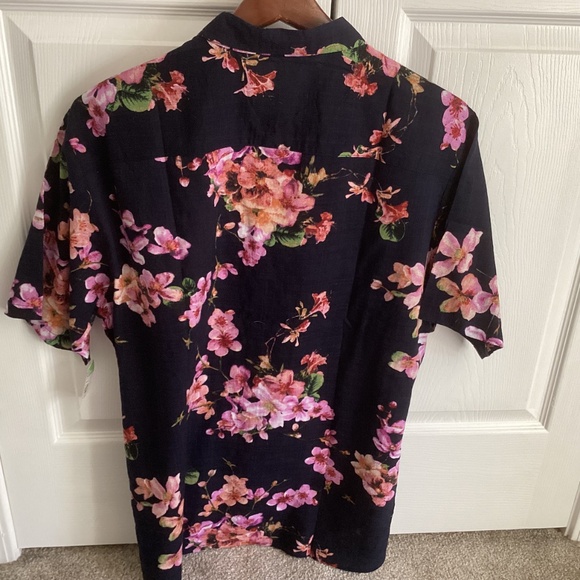 NWT JOGAL MENS BLACK TROPICAL BUTTON DOWN SHIRT SIZE XL - Picture 2 of 5